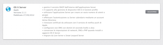 Apple aggiorna nuovamente OS X Server