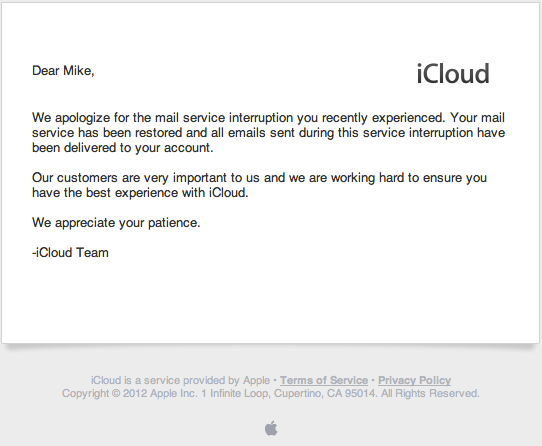 Apple si scusa per i problemi del servizio iCloud dei giorni scorsi