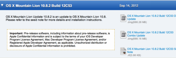 Apple rilascia Mountain Lion 10.8.2 build 12C53 agli sviluppatori