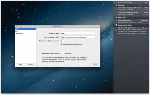 News Notifications: le notifiche degli RSS in Moutain Lion