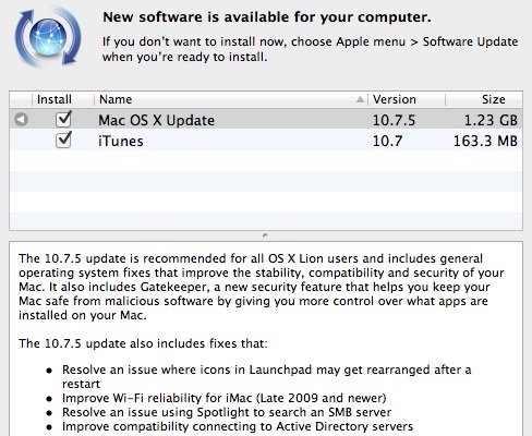Apple rilascia OS X 10.7.5 con Gatekeeper