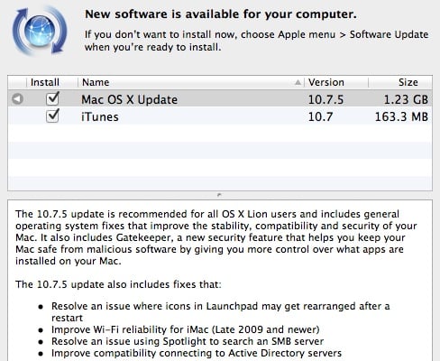 Apple rilascia OS X 10.7.5 con Gatekeeper