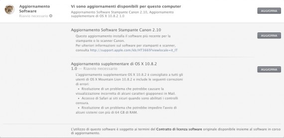 Apple rilascia OS X 10.8.2 Supplemental Update 1.0