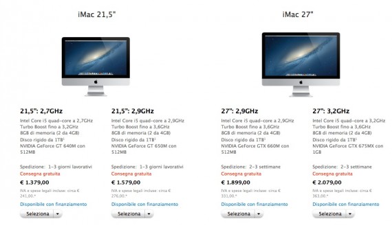 I nuovi iMac disponibili anche in Italia!