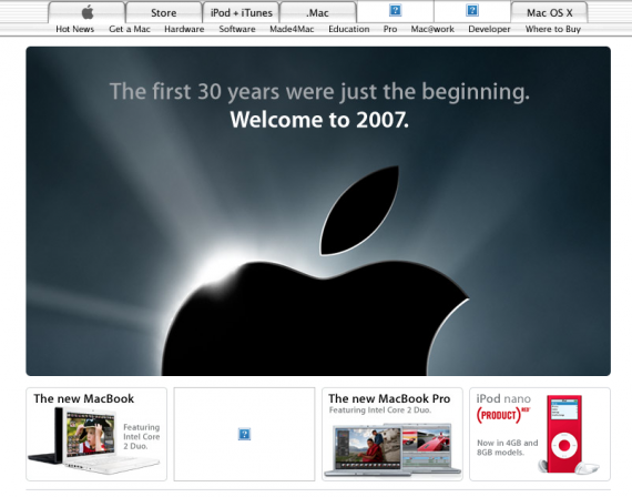 La storia di Apple raccontata dalle pagine del sito ufficiale