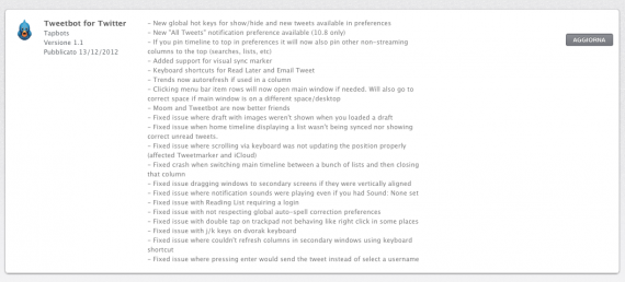 Primo aggiornamento per Tweetbot per Mac