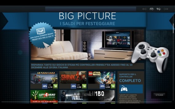 Steam introduce i giochi Mac ed il proprio store sulla TV con Steam Big Picture