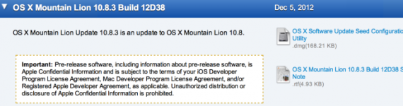 Apple invia la build 12D38 di OS X 10.8.3 agli sviluppatori