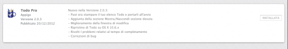 Todo Pro per Mac si aggiorna alla versione 2.0.3