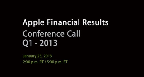 Apple Financial Result: la conferenza sul primo trimestre fiscale del 2013 si terrà il 23 gennaio