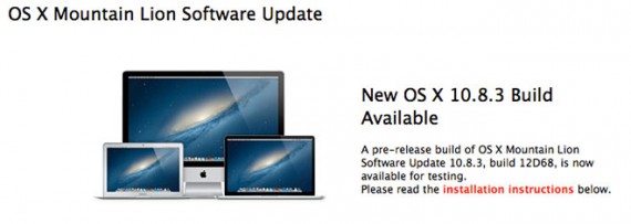 Apple rilascia la build 12D68 di OS X 10.8.3 agli sviluppatori