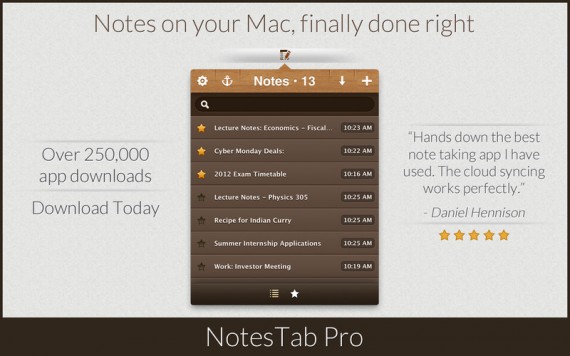 NotesTab Pro: note su Mac e sincronizzazione con iPhone e iPad