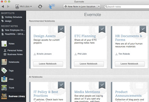Evernote lancia il servizio Business anche in Italia