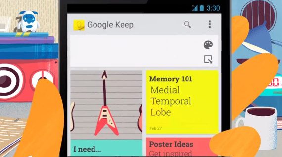 Google lancia Keep, concorrente di Evernote