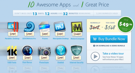 MacUpdate offre un nuovo bundle con Parallels Desktop 8 e software per un totale di 619$ a soli 50$