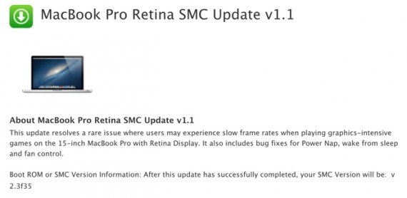 Apple rilascia un nuovo update per i MacBook Pro da 15 pollici Retina