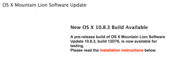 Apple rilascia una nuova beta di OS X 10.8.3