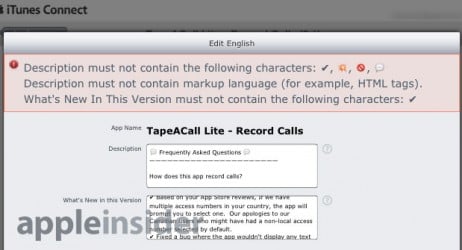 Apple vieta i caratteri speciali nelle descrizioni delle app