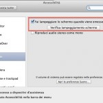 Come far lampeggiare lo schermo quando viene emesso un avviso