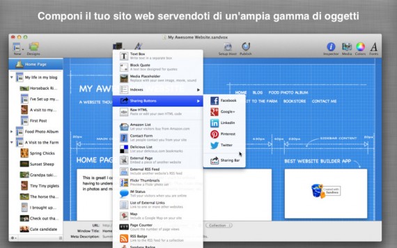 Si aggiorna Sandvox, l’app per creare facilmente siti web con il Mac