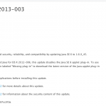 Apple rilascia l’update 2013-003 OS X per Java