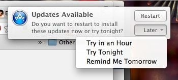 OS X Mavericks permetterà di rimandare e programmare l’aggiornamento di applicazioni