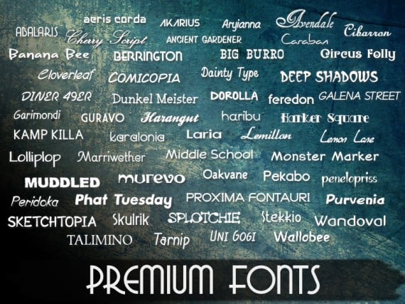 Migliaia di font catalogati con cura per la Premium Fonts Subscription odierna!