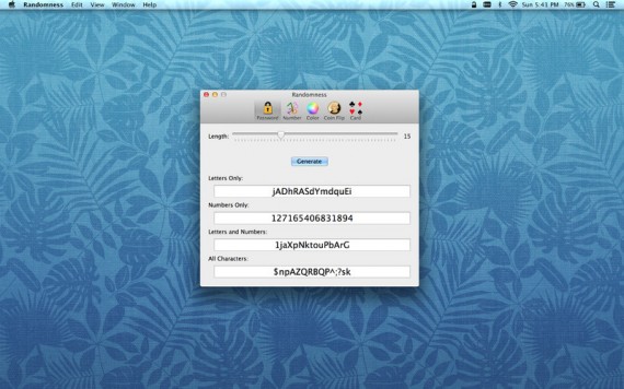 Randomness: l’app gratuita per generare password, numeri, colori su Mac