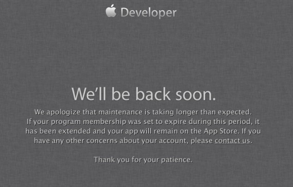 Sito dev fuori servizio, Apple si scusa