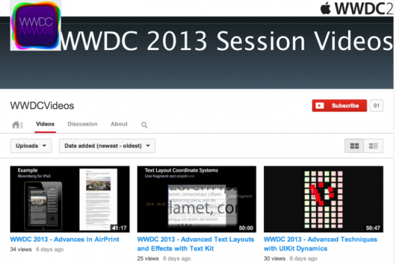 Le video sessioni della WWDC 2013 finisco su YouTube