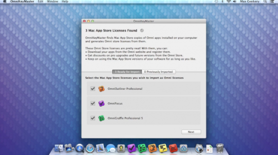 OmniKeyMaster, l’app per scaricare dal sito web Omni i software acquistati su Mac App Store