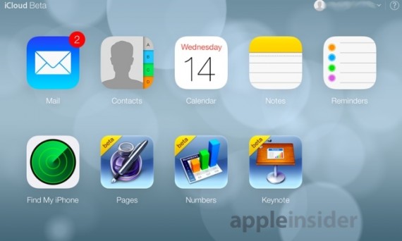 Apple aggiorna iCloud.com beta con le icone in stile iOS 7
