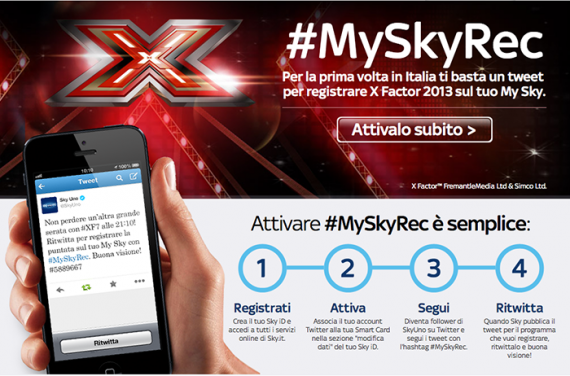 #MySkyRec: un nuovo sistema per registrare programmi Sky con un tweet