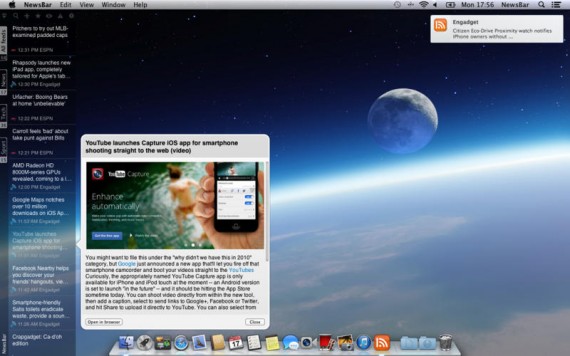NewsBar RSS reader Mac pic0