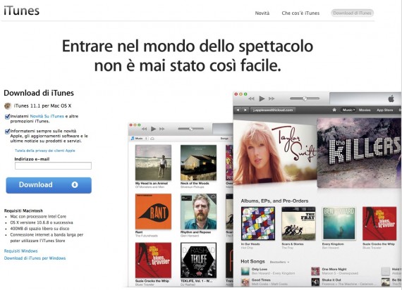 iTunes 11.1 per Mac disponibile al download