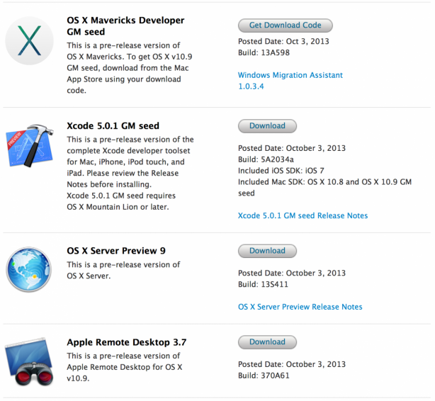 OS X Mavericks: arriva la Golden Master, rilascio sempre più vicino