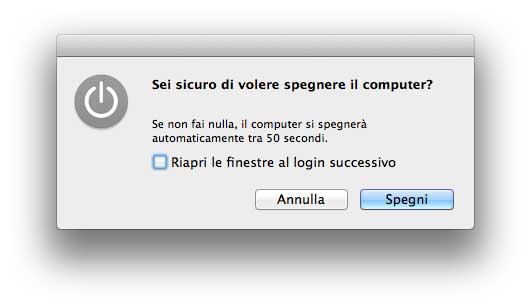 Con OS X Mavericks Apple ha modificato il funzionamento del tasto di spegnimento