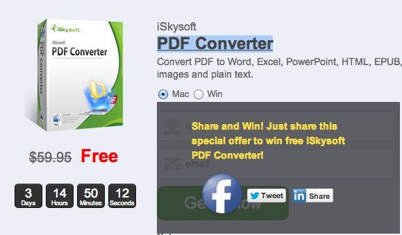 iSkySoft regala PDF Converter per Mac e Windows