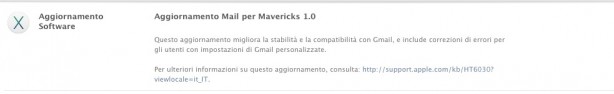 Apple aggiorna Mail per Mavericks: corretti i problemi con Gmail (finalmente!)
