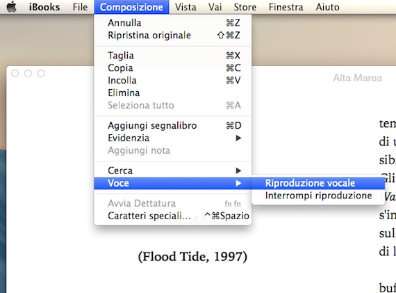 ibooks riproduzione vocale