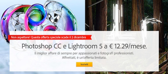 Adobe rende disponibile a tutti il bundle da 12€ mensili con Photoshop, Lightroom e storage