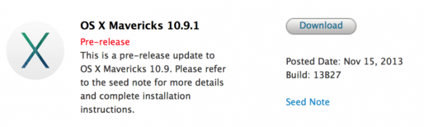 Apple rilascia la prima beta di OS X 10.9.1