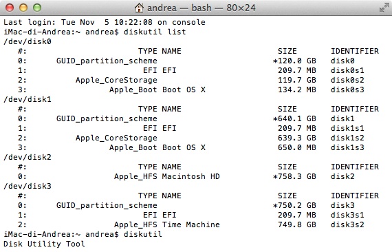 terminale diskutil list fusion drive