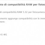 Aggiornamento RAW rilasciato da Apple