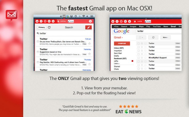 QuickTab: l’app che promette un uso ottimizzato di Gmail su Mac