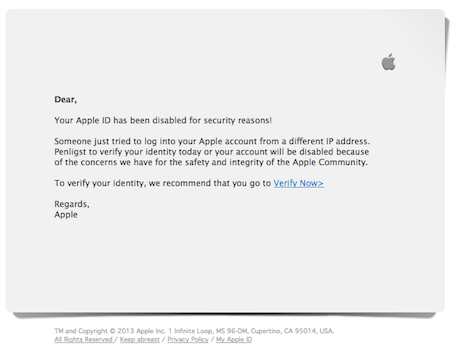 Attenzione alle mail di “Apple”: alcune rischiano di compromettere il vostro Apple ID!