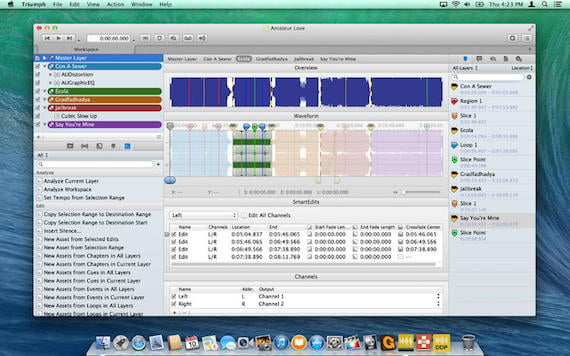 Triumph: un editor audio potente, versatile e programmabile con AppleScript