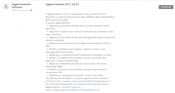 Apple rilascia Mac OSX 10.9.2 con notevoli bug fix