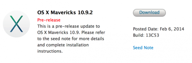 Nuova build di OS X Mavericks per gli sviluppatori