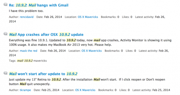 OS X 10.9.2: alcuni utenti lamentano ancora problemi con Mail